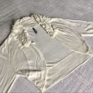 Charlotte Russe cream shrug with ruffle neck